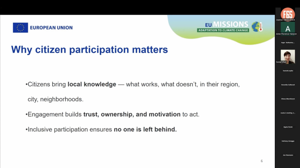 Citizens at the centre of climate adaptation: Lessons from REGILIENCE 4th Open Seminar